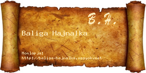 Baliga Hajnalka névjegykártya